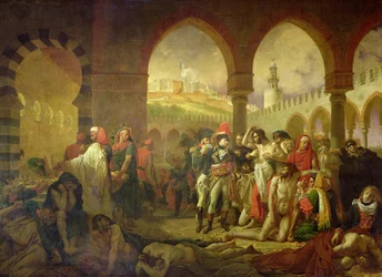 Napoleón Bonaparte (1769-1821) visita a los apestados de Jaffa, 11 de marzo de 1799, 1804